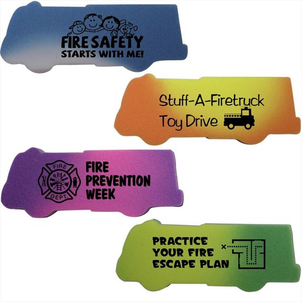 SA02131 Die Cut Fire Truck Mood Eraser With Custom Imprint